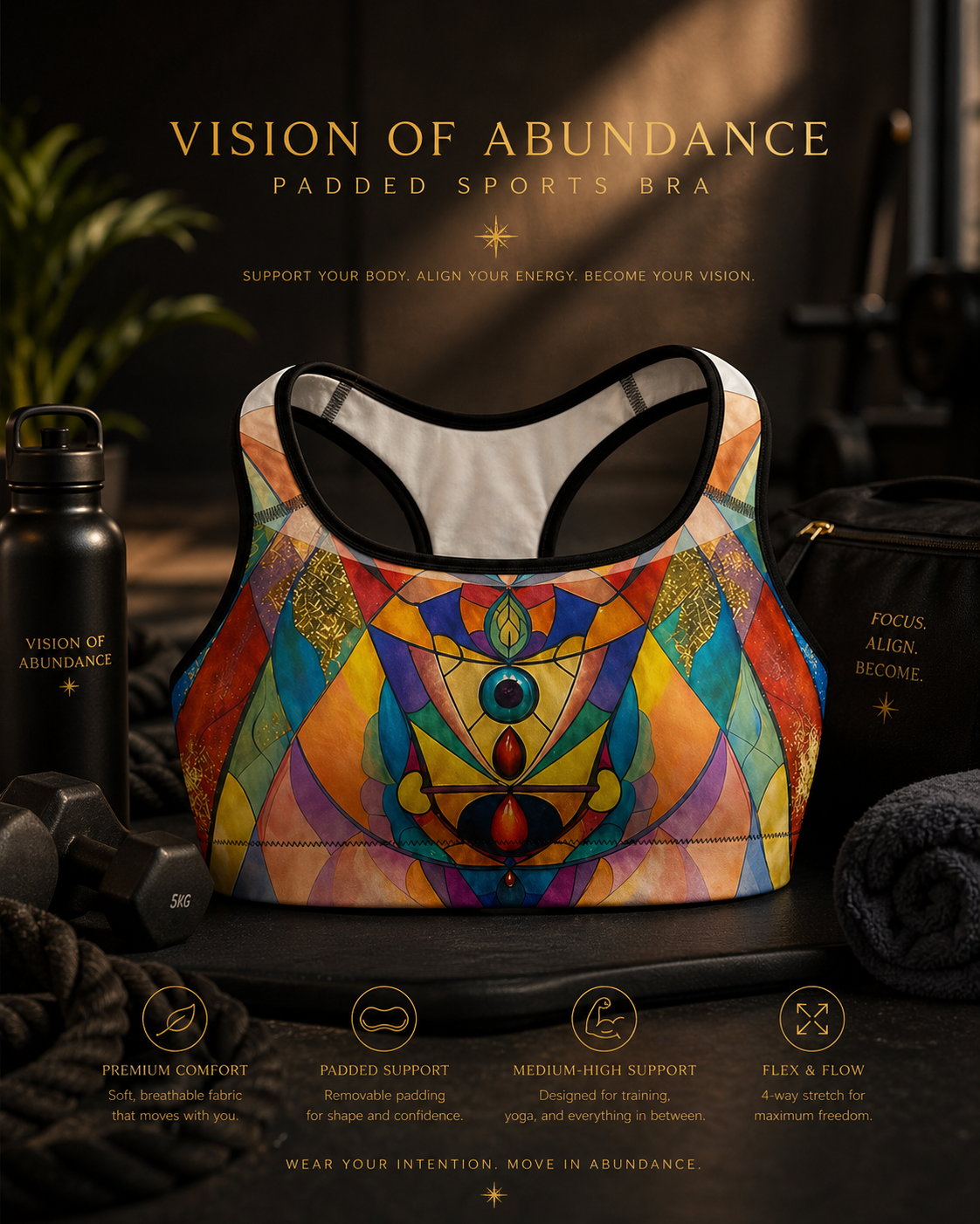 Vision of Abundance Padded Sports Bra