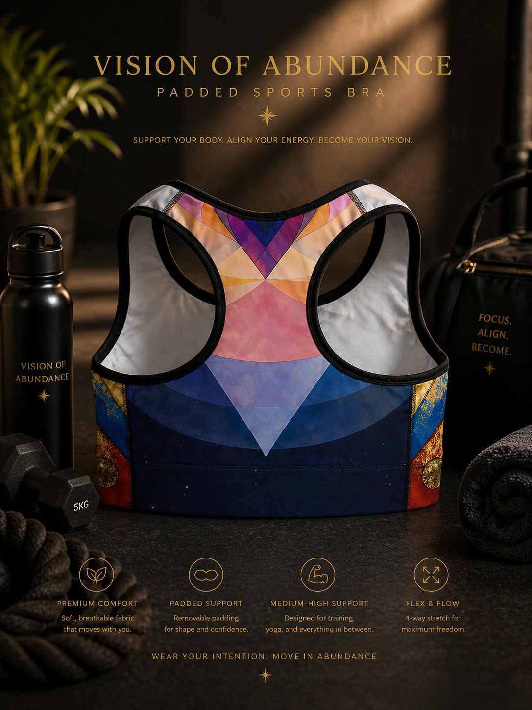 Vision of Abundance Padded Sports Bra