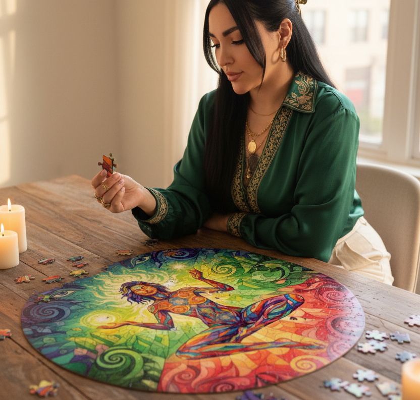 Awakened Spectrum: Jigsaw puzzle with tin