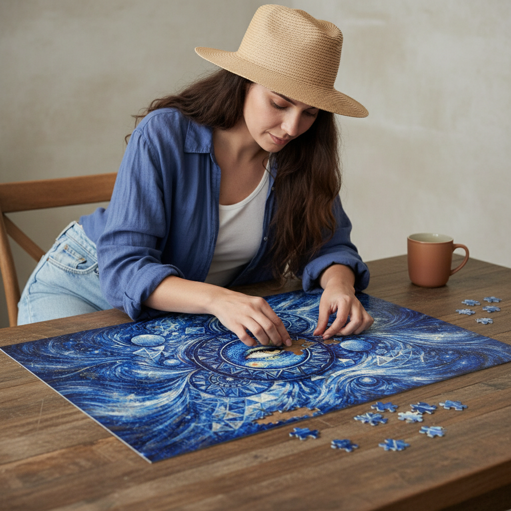 Quantum Vision Field: Jigsaw puzzle with tin