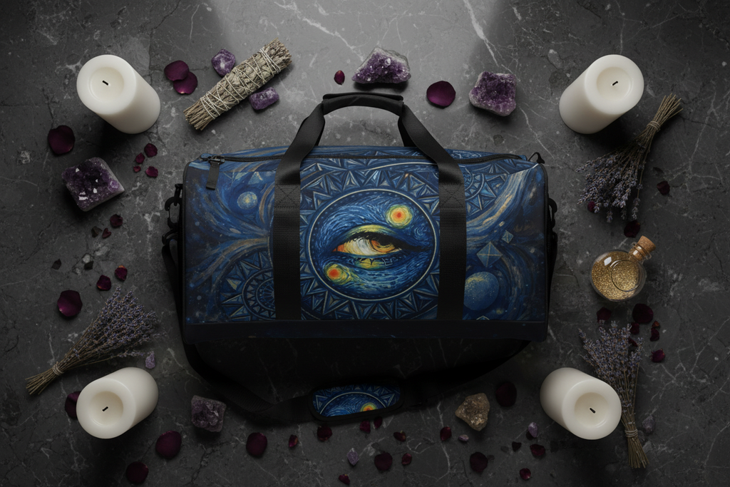 Quantum field eye Duffle bag