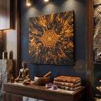 Sacral Flow • 417Hz Canvas | Create a captivating, premium image showcasing my products from a new collection that embodies a sense of harmony and spiritual resonance.