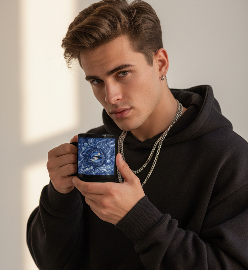 Gen Z Male Model Mug Mockup